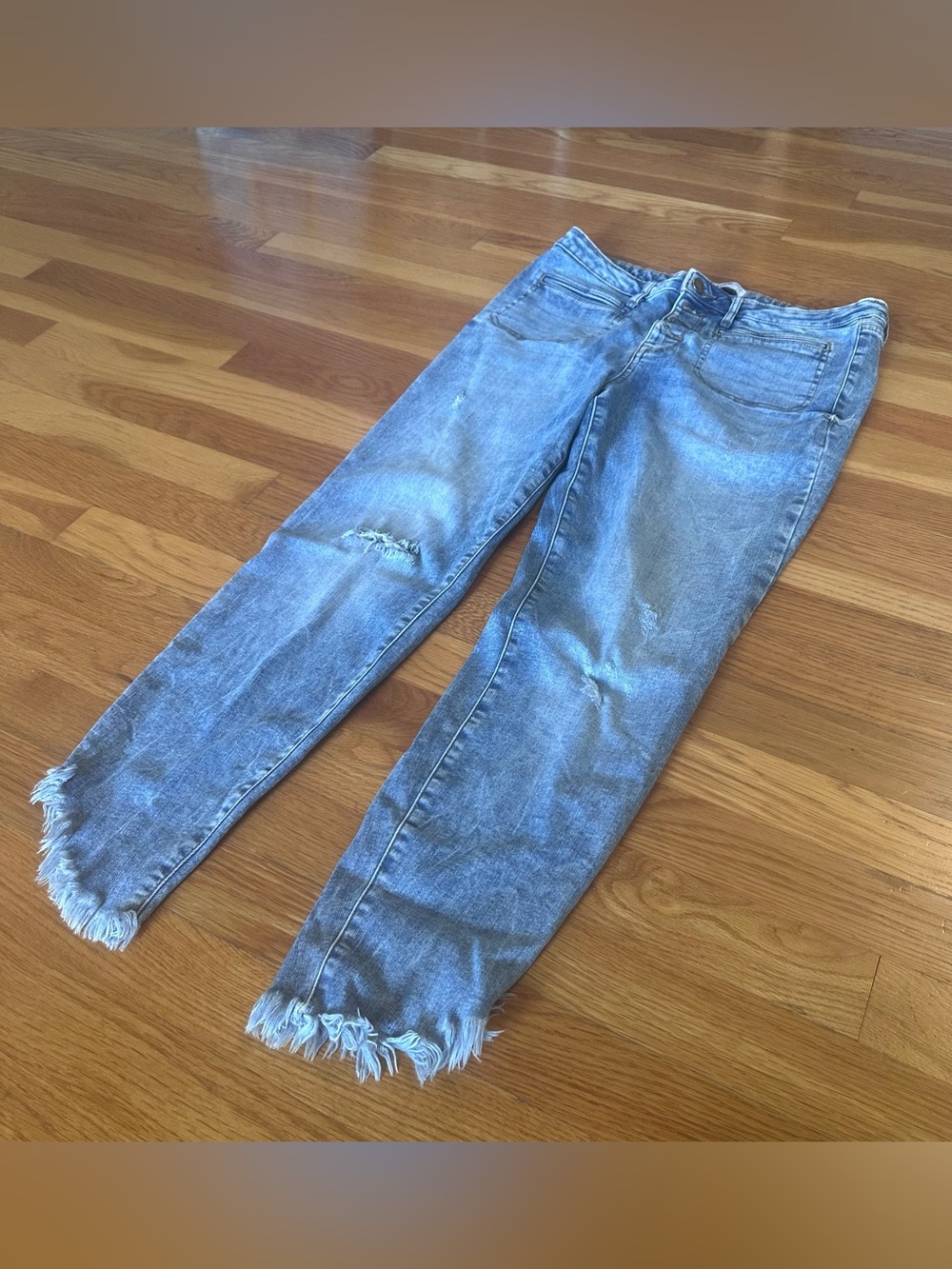 William Rast High Rise Jeans Distressed Cropped Jeans